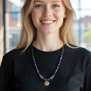 Vintage beaded necklace, signed KC, gorgeous